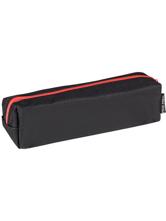 Пенал  универсальный Prof-Press "Чёрный с коралловым" 200*50*50 мм (ткань)