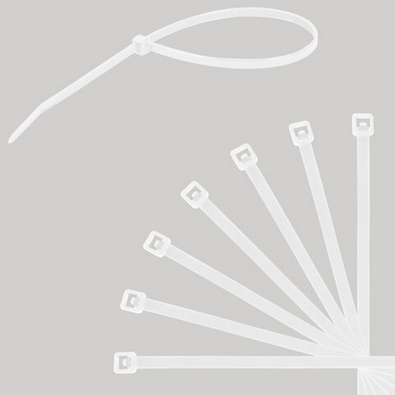 Стяжка нейлоновая 250*3,6 мм, цв. белый, 100шт/уп SONNEN POWER LOCK