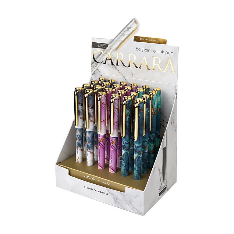 Ручка шариковая с рис. Bruno Visconti "Carrara. Bright" 0,7 мм синяя (стерж.136 мм, линия 0,5 мм)