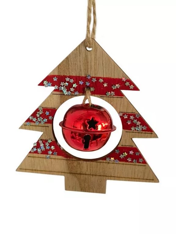 Украшение елочное из дерева "Ёлочка" 8х3х9 см