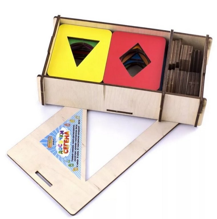 Игра обучающая  Формы Доски Сегена, набор 18 шт (дерево) WOODLENDTOYS