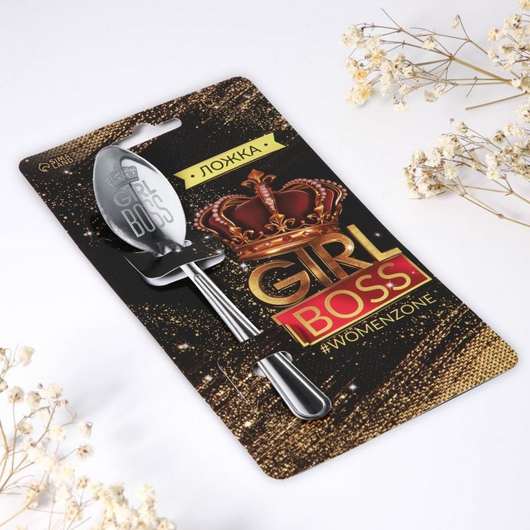 Ложка сувенирная с гравировкой "Girl boss" 3 х 14 см