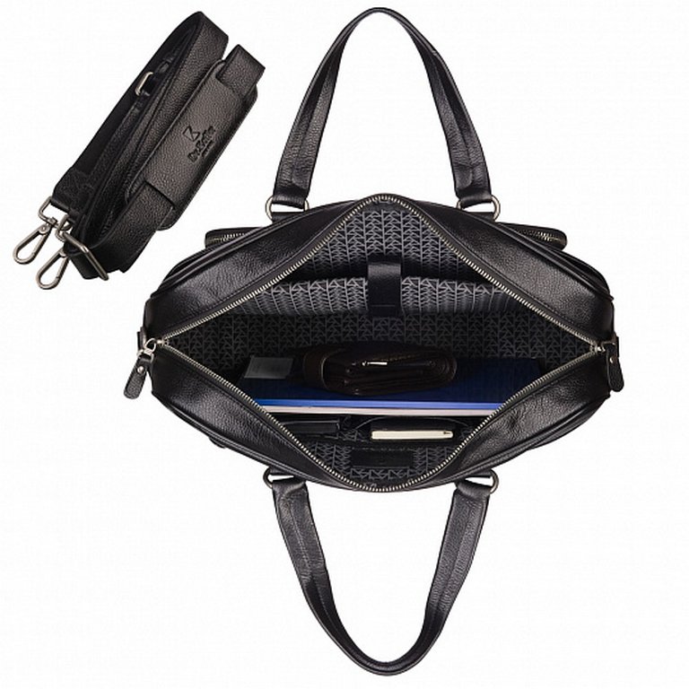 Сумка мужская Dr.Koffer 38*28*9 см, нат. кожа, на плечевом ремне, черная