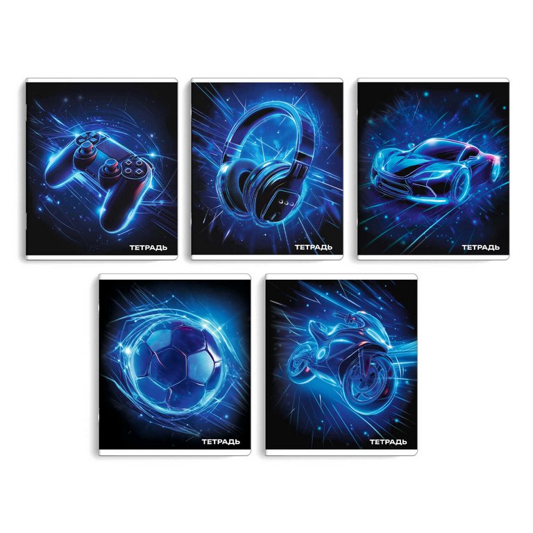 Тетрадь 48 лист кл. А5+ на скрепке "ИЗЛУЧЕНИЕ" 5 ВИДОВ