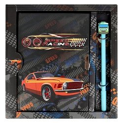 Набор подарочный 2в1 "Speed Racing" (блокнот 50л с замком, ручка)  13,5*18 см