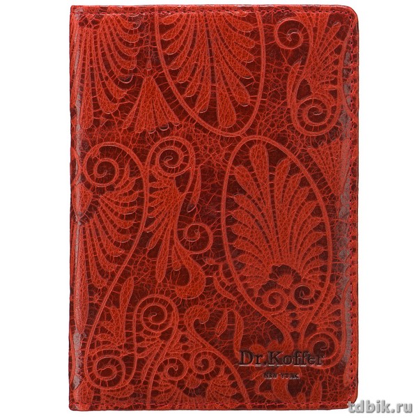 Обложка для паспорта Dr.Koffer нат. кожа, красная