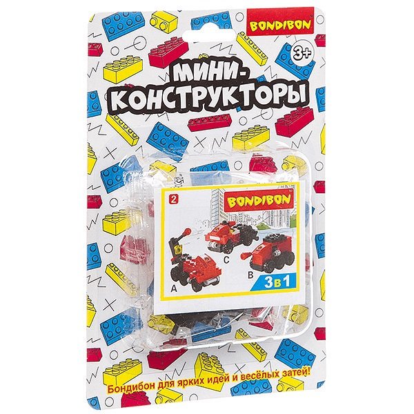 Конструктор пластиковый   АССОРТИ 3в1 "Пожарные" 8 видов Bondibon