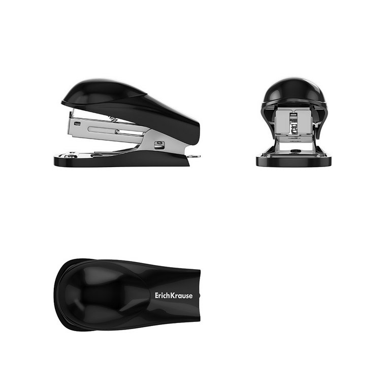 Степлер № 10 мини до 15л Erich Krause Compact Classic с антистеплером (глубина 25мм) черный