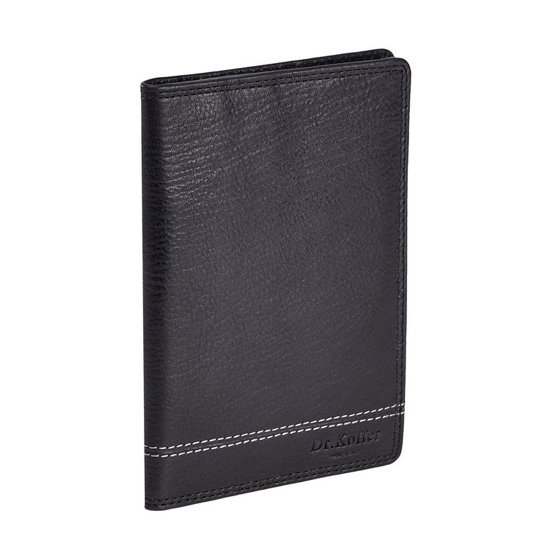 Обложка для паспорта и автодокументов Dr.Koffer нат. кожа, черный