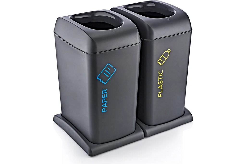 Набор баков для раздельного сбора мусора TURAN SOFT Anthracite 40 л., 3 шт