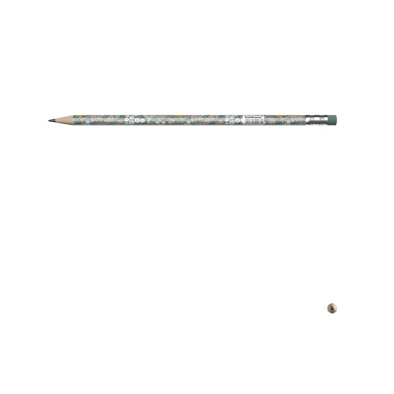 Карандаш ч/г HB с рис. трехгранный ErichKrause "Natural Life" с ластиком корпус ассорти