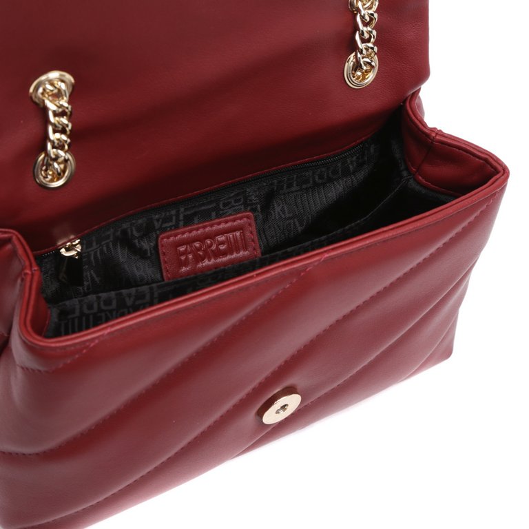 Сумка женская FABRETTI 23х16х10 см, нат. кожа, бордовый