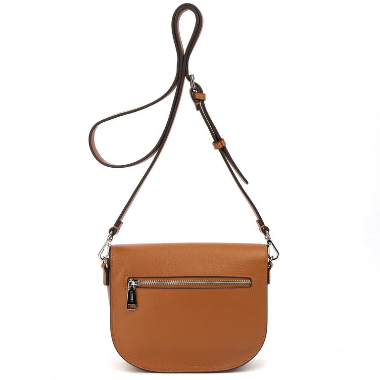 Сумка женская FABRETTI 20х16х6 см, нат. кожа, рыжий