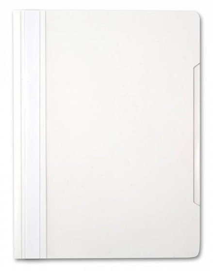 Папка-скоросшиватель А4 пластик, (0,12/0,16 мм) белая Бюрократ