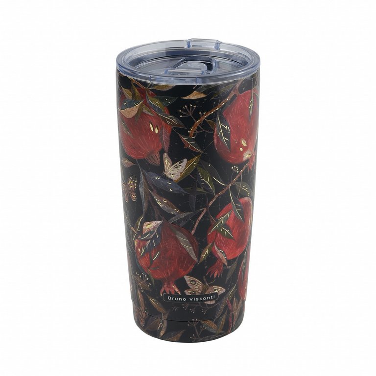 Термостакан 600 мл BrunoVisconti "FLORA. Гранат" нерж. сталь