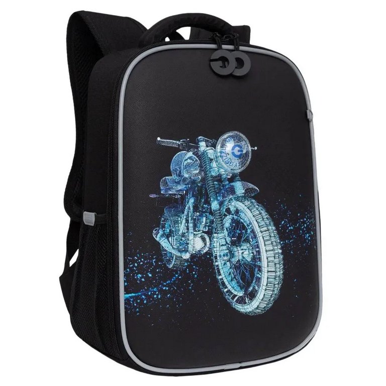 Рюкзак каркасный для мальчика Grizzly 26*37*16 см., черный