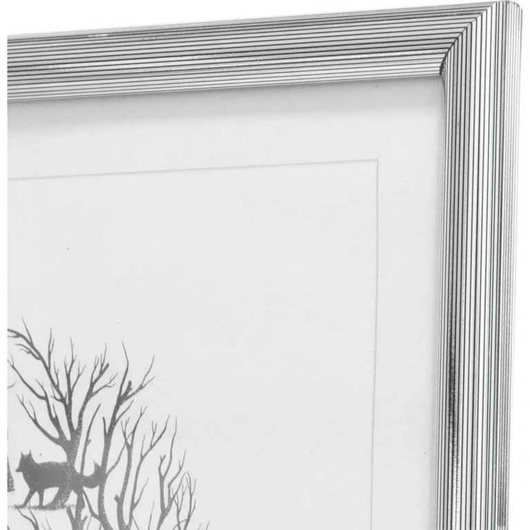 Рамка для фотографий 21*30 см пластик цв. серебро (вставка стекло) Зебра (багет 14мм)