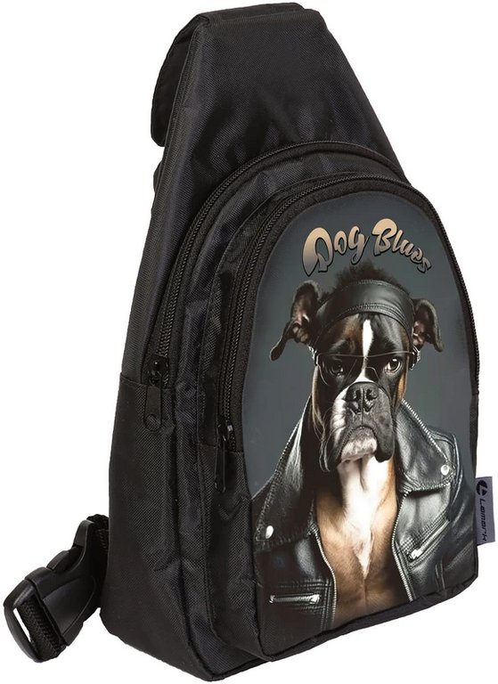 Сумка-слинг Lamark "Dog Blues" 29х16,5 см 2 отд., регулируемый ремень