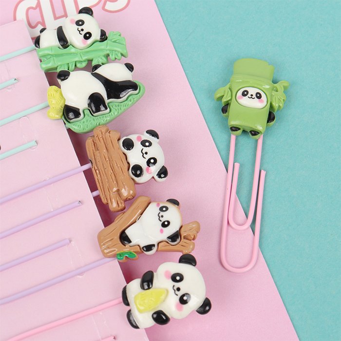 Скрепки декоративные "Панды" 6 шт/уп ассорти