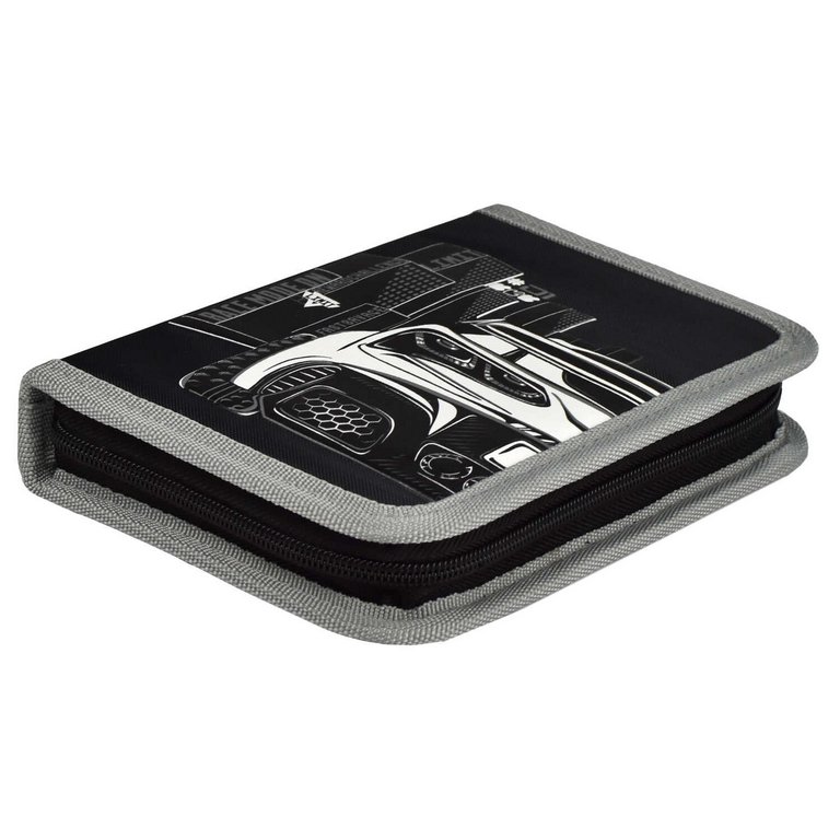 Пенал 1 отд. 1 откид. планка для мальчика Феникс+ "Гонки" 13.3x20x3.5 см, ткань