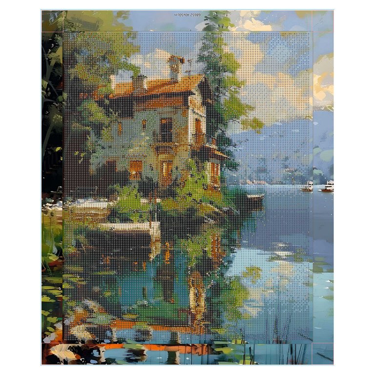 Алмазная мозаика 40*50см "Дом на озере" Феникс+