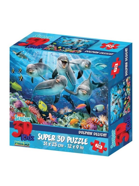 Пазл 3D картинка  63 дет. "Дельфиний восторг" 4+