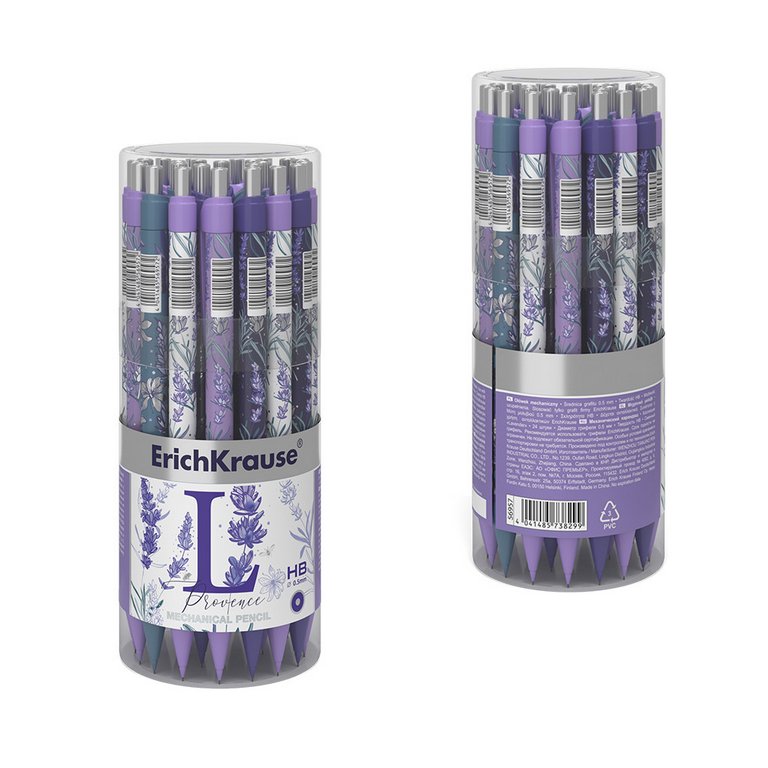 Карандаш механический 0.5 мм с рисунком ErichKrause "Lavender" ассорти корпус