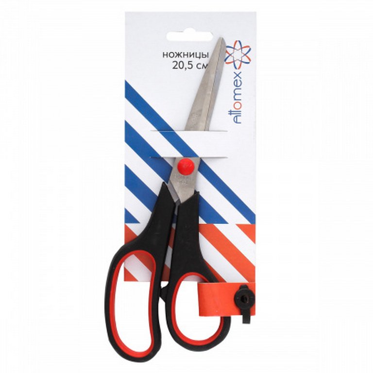 Ножницы 205 мм пластмас. эргоном. рукоятка с резиновыми вставками Attomex "Duo"