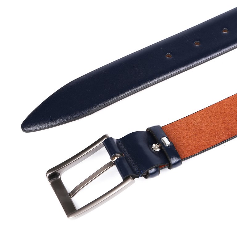 Ремень FABRETTI мужской, натуральная кожа, размер 125, синий