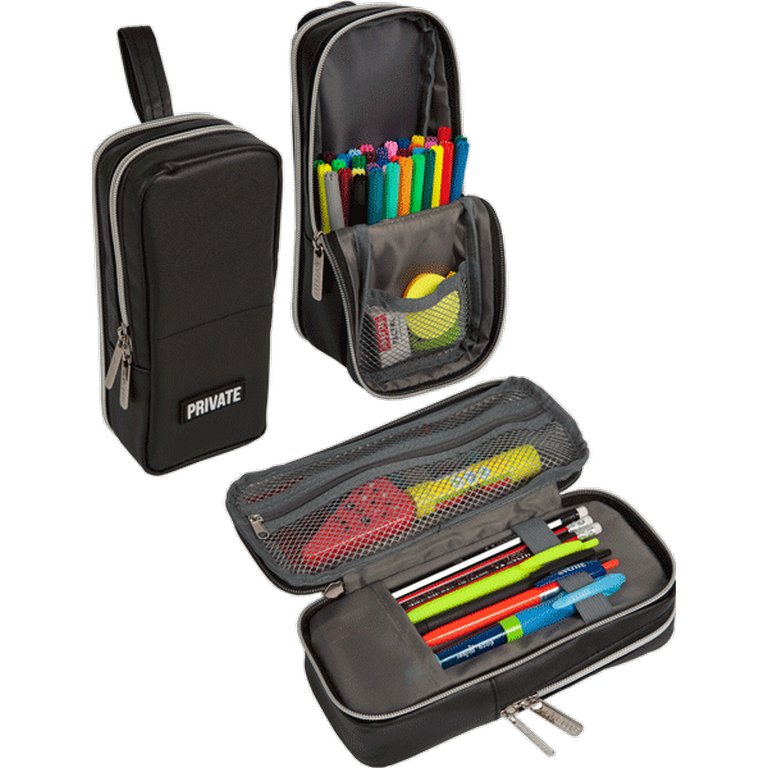 Пенал  универсальный настольный deVENTE "Private" 21x9x8 см, 2 отделения, искус. кожа, черный