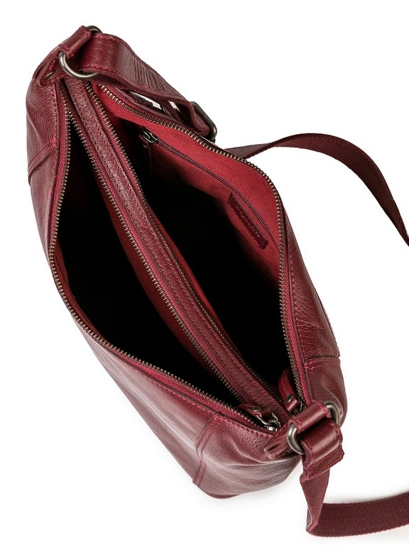 Сумка женская Dr.Koffer 28х22х11см см, нат.кожа бордовая