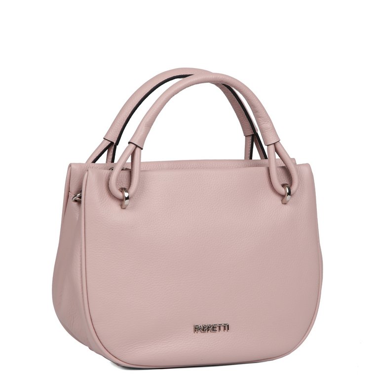 Сумка женская FABRETTI 27х20х12 см, нат. кожа, розовый