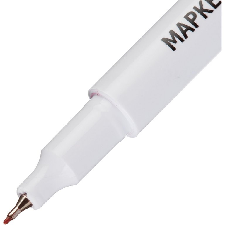 Маркер перманентный  0,5 мм Attache красный, супертонкий метал. наконечник