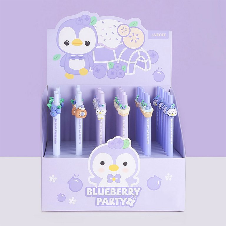 Ручка шариковая сувенирная автомат "Blueberry Pinguin" 0,7мм синяя масляная (ассорти) deVENTE