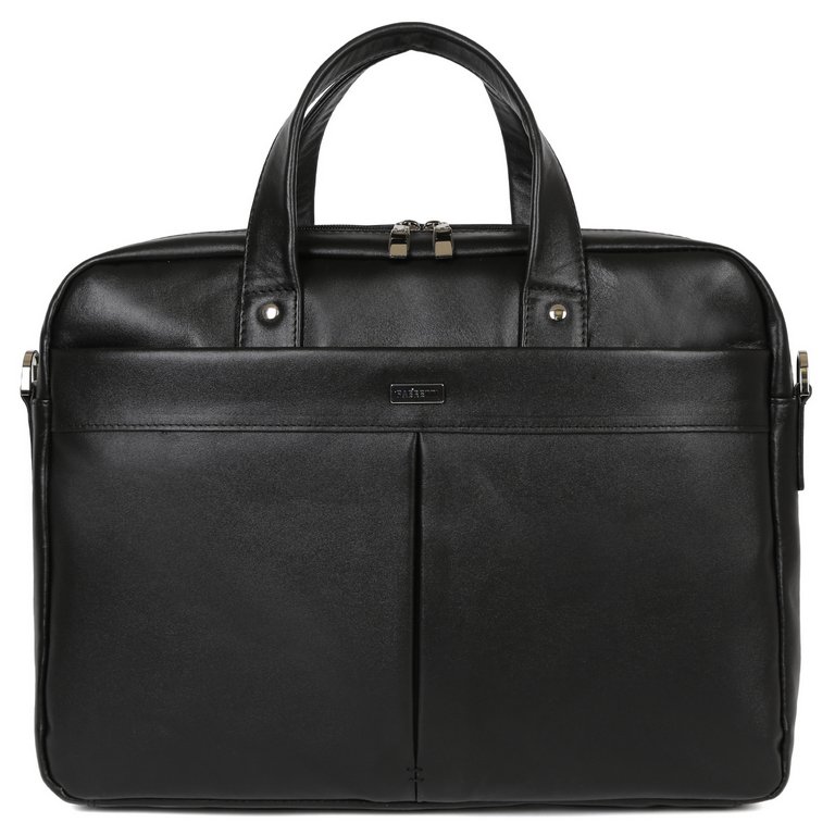 Сумка мужская FABRETTI 40*31*8, нат. кожа, черный
