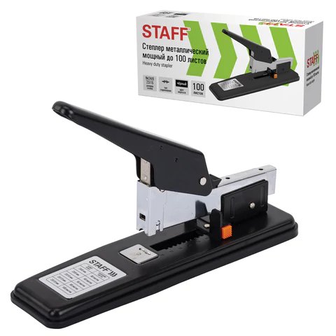 Степлер мощный 23/6, 23/13 до 100л STAFF "HEAVY DUTY ECO", черный