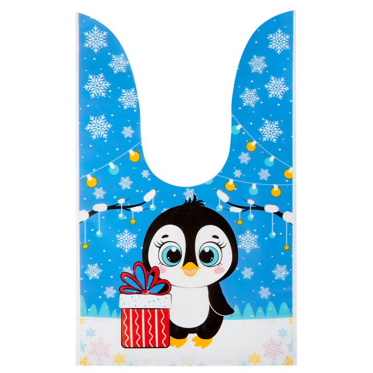 Набор подарочных пакетов НГ 35 шт/уп 13,8*23см с зажимами (полиэтилен) ЗОЛОТАЯ СКАЗКА (ассорти)