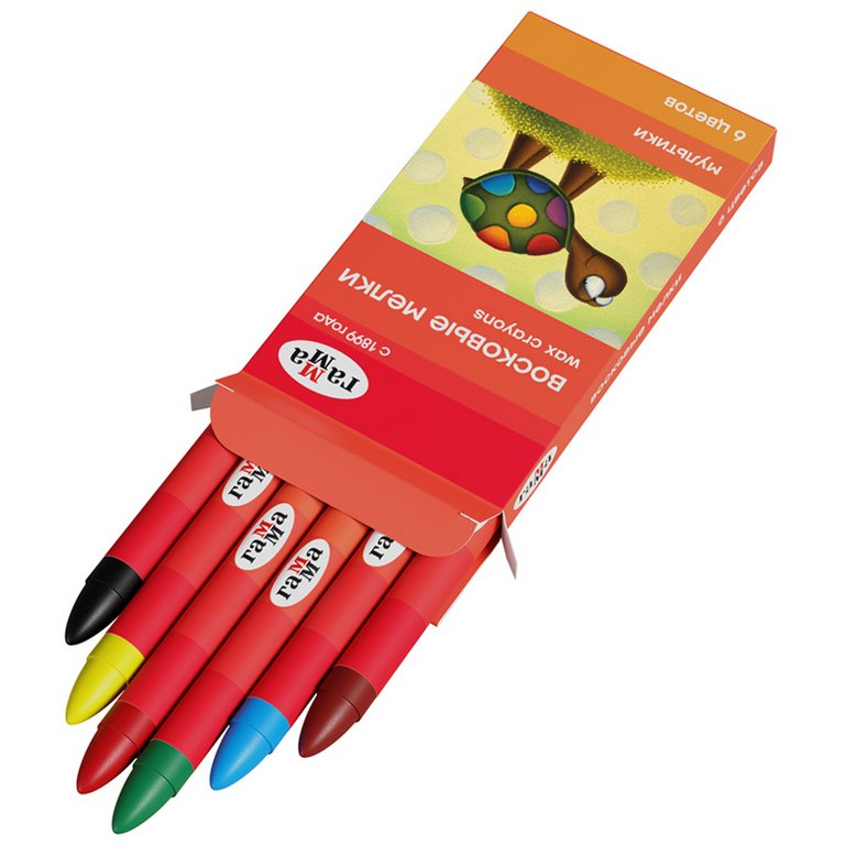 Набор карандашей восковых  6 цв. Гамма "Мультики"