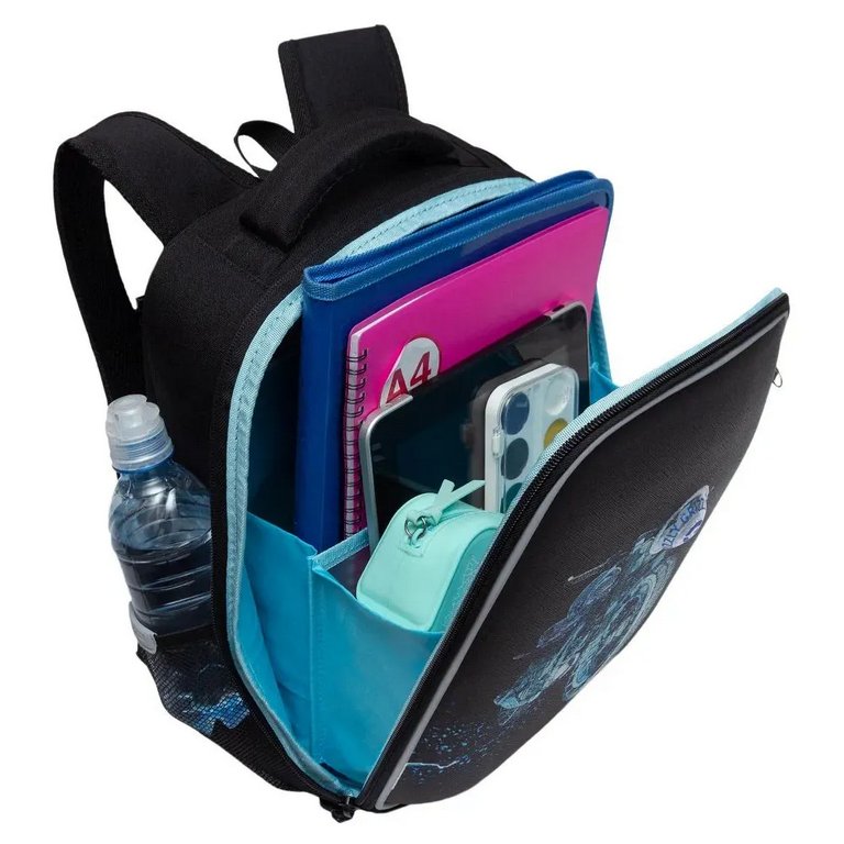 Рюкзак каркасный для мальчика Grizzly 26*37*16 см., черный