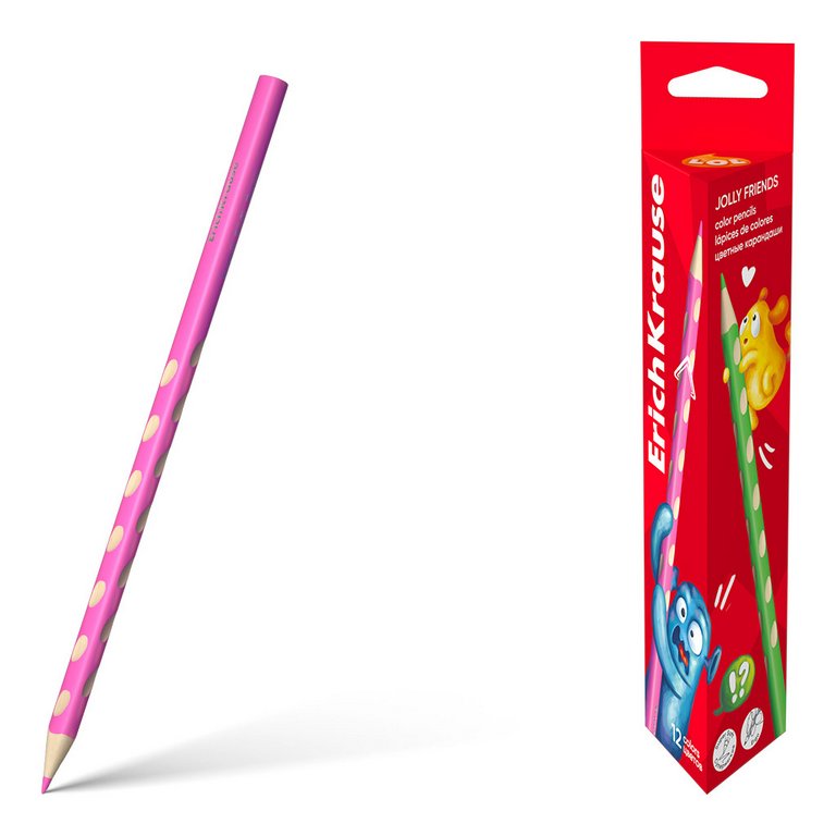 Набор карандашей  12 цв. трехгранные ErichKrause "Jolly Friends"