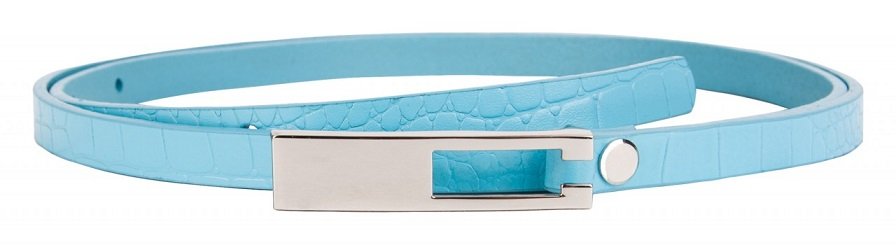 Ремень Alliance нат. кожа,  ширина 10мм, голубой