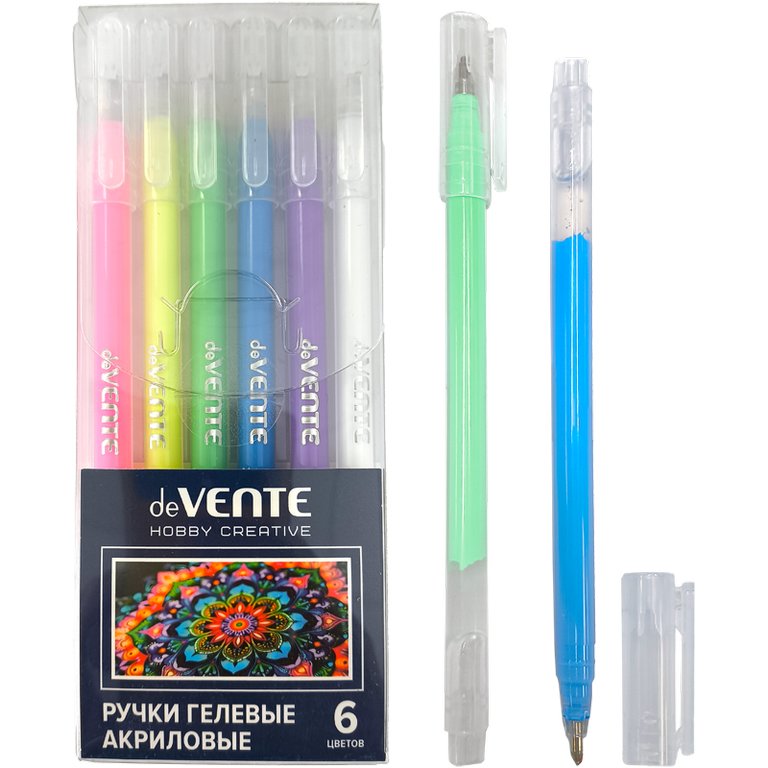 Набор акриловых ручек  6 шт. deVENTE "HOBBY CREATIVE" 1 мм