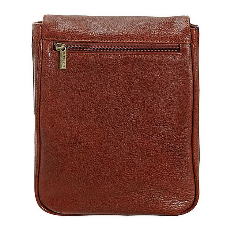 Сумка мужская Dr.Koffer 24*18*7 см, нат. кожа, на плечевом ремне, коньяк