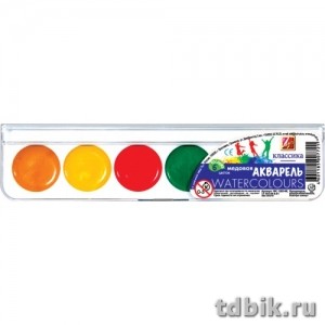 Краски акварельные  6 цв. медовые Луч "Классика" (без кисти, пластиковая упаковка)