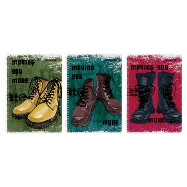 Тетрадь 80 лист кл. А4 на гребне "BOOTS" 3 ВИДА