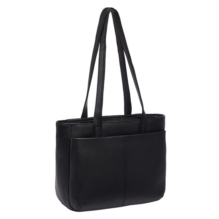 Сумка женская Dr.Koffer 33х24х10см см, нат.кожа черная