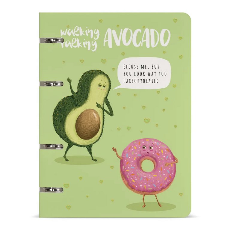 Тетрадь 80 лист кл. А5 на кольцах со сменным блоком "АВОКАДО И ПОНЧИК"
