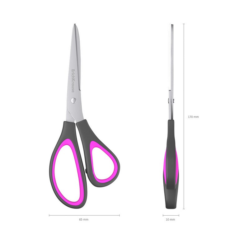 Ножницы 170 мм рукоятка с резиновыми вставками  Erich Krause "Standard+ Ergo"