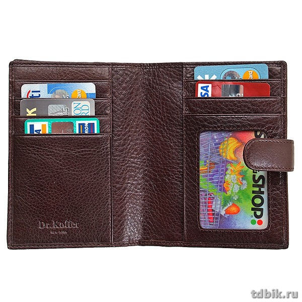 Обложка для паспорта и автодокументов Dr.Koffer нат. кожа, коричневый