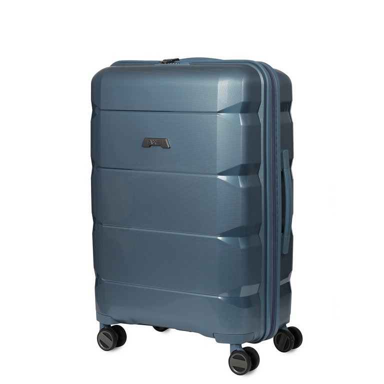 Чемодан 4-х колесный FABRETTI 100% полипропилен, 44X65X25см, синий